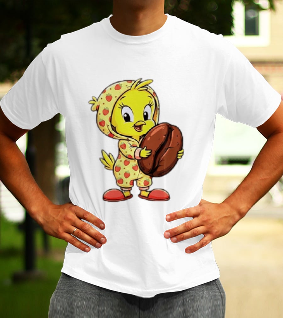 Tweety Coffee I Haven't Lost My Mind Half Of It Just Wandered Off Pajamas With Strawberry Onesie And Coffee Bean T-Shirt