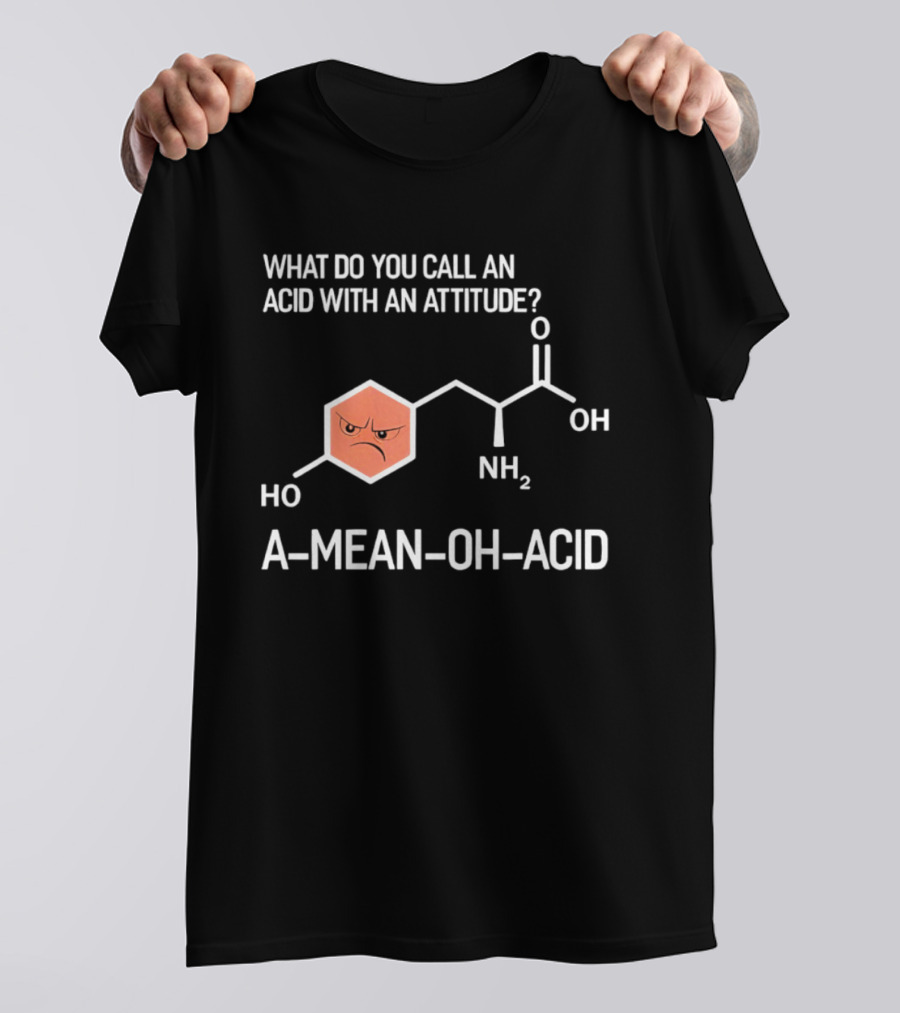 What Do You Call An Acid With An Attitude A Mean Oh Acid Chemistry Pun T-Shirt