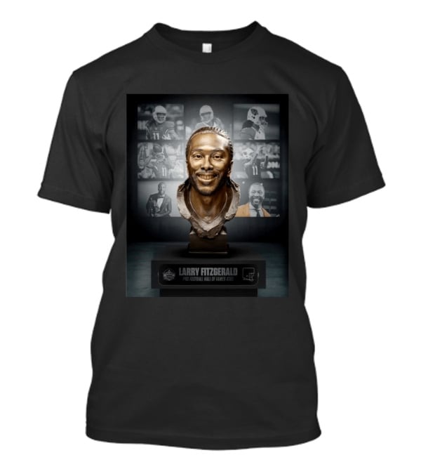 Larry Fitzgerald Pro Football Hall Of Famer #385 Bust NFL Highlights T-Shirt