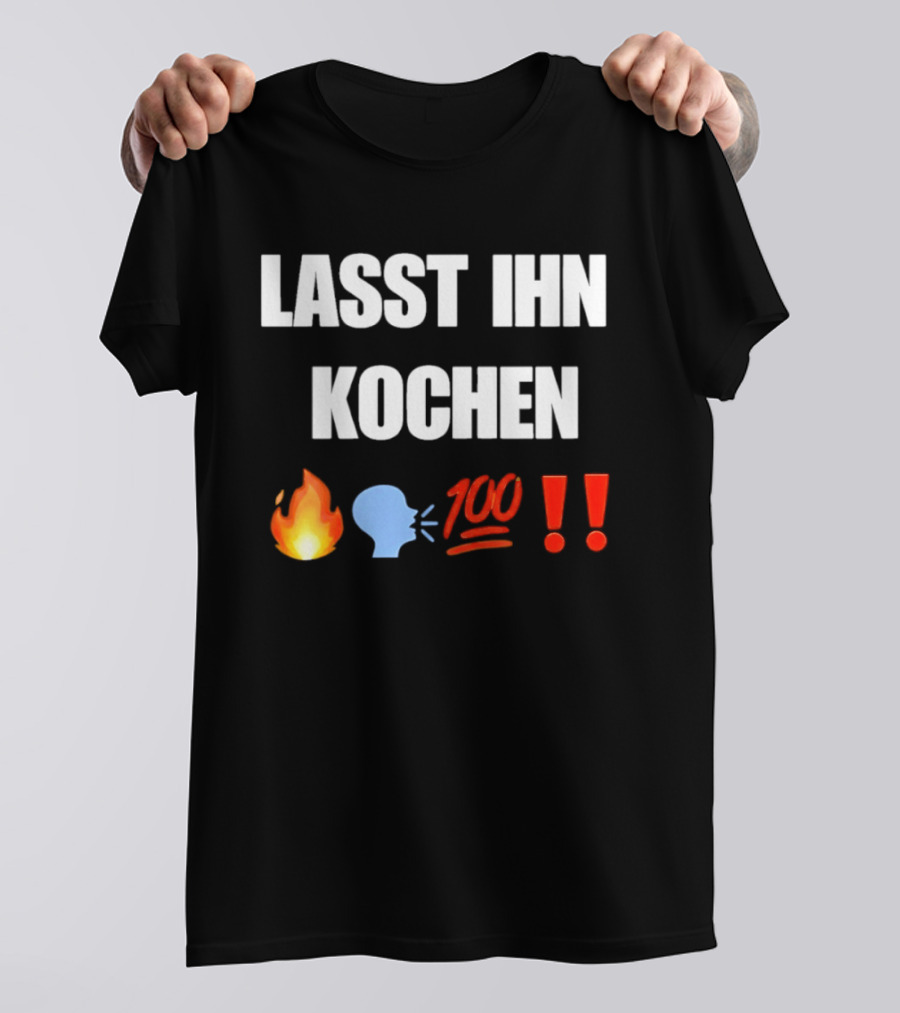 Lasst Ihn Kochen Fire Emoji Speech Bubble 100 Emoji Exclamation Points T-Shirt