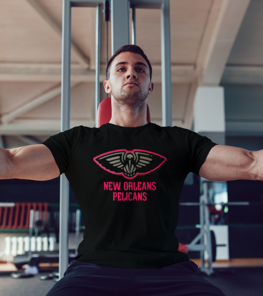 New Orleans Pelicans Highlight Reel Red Outline Basketball Team T-Shirt