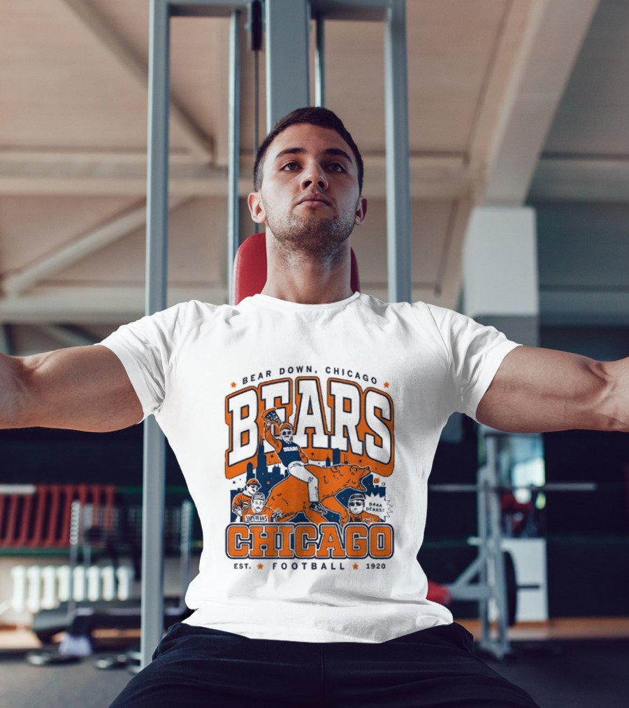 Bear Down Chicago Bears Football Est 1920 Skyline T-Shirt