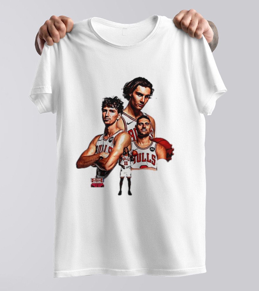 Classic Chicago Bulls NBA 2025 Season Opener Players Montage T-Shirt