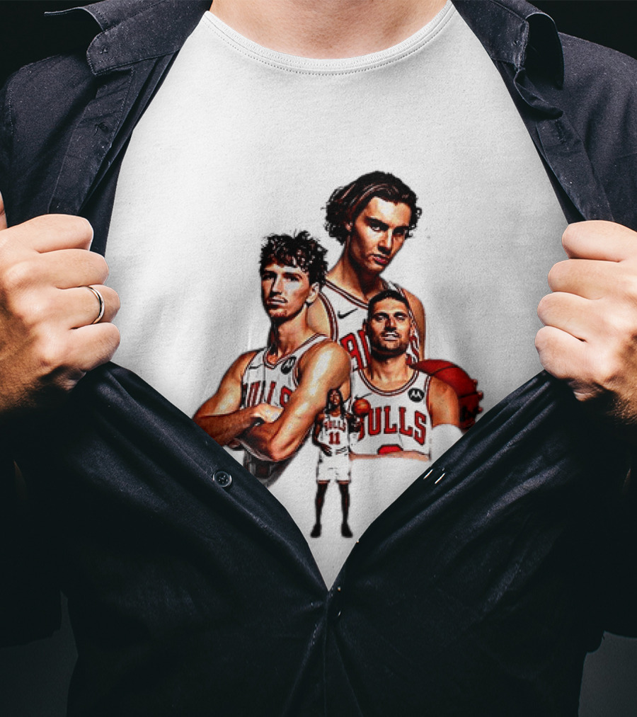 Classic Chicago Bulls NBA 2025 Season Opener Players Montage T-Shirt