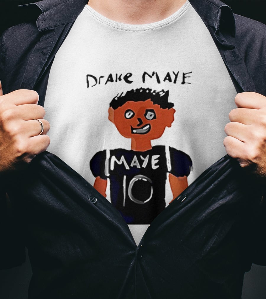 Drake Maye 10 Caricature Drawing New England Patriots T-Shirt