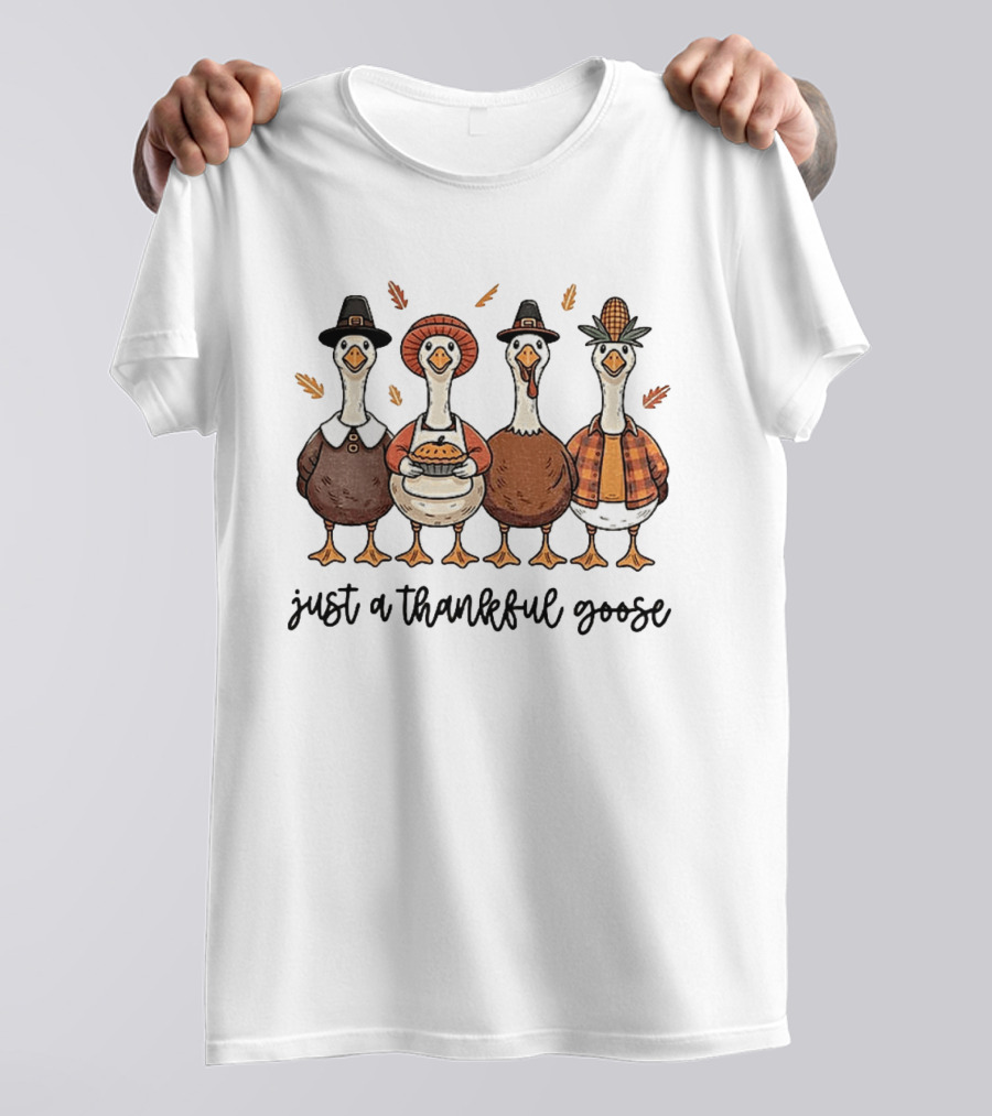 Thankful Goose Thanksgiving Characters 2025 T-Shirt