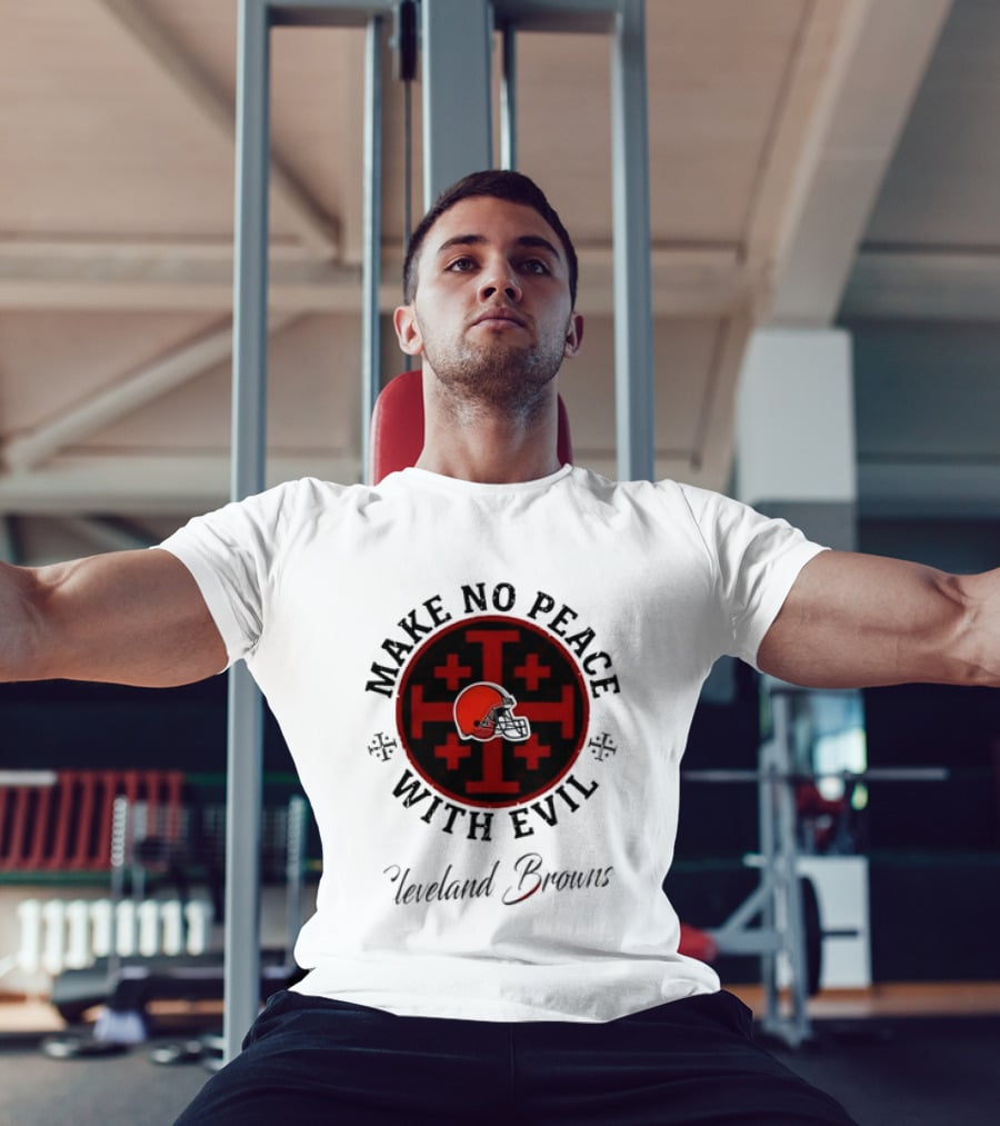 Cleveland Browns Make No Peace With Evil Red Cross Helmet T-Shirt