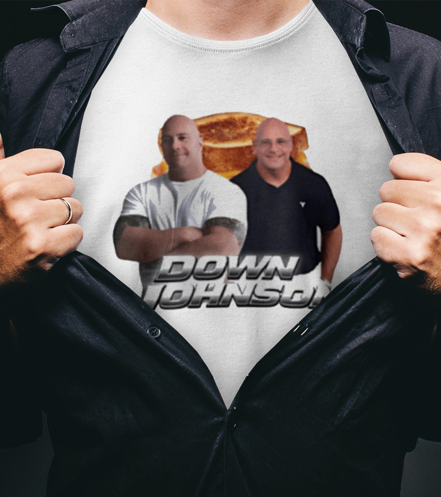 Dwayne Johnson Down Johnson Sandwich Image With Two Bald Men T-Shirt