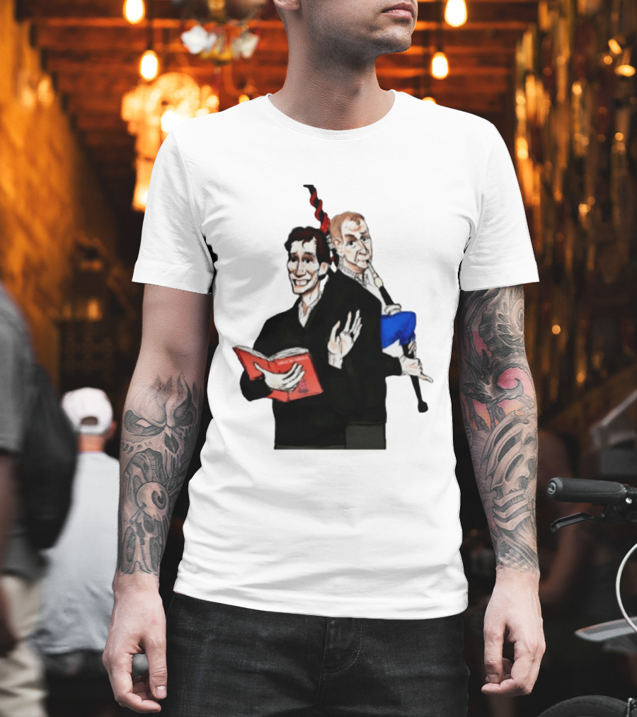 The Rest Is Politics Rory Stewart Red Book Talking Figure Cartoon T-Shirt