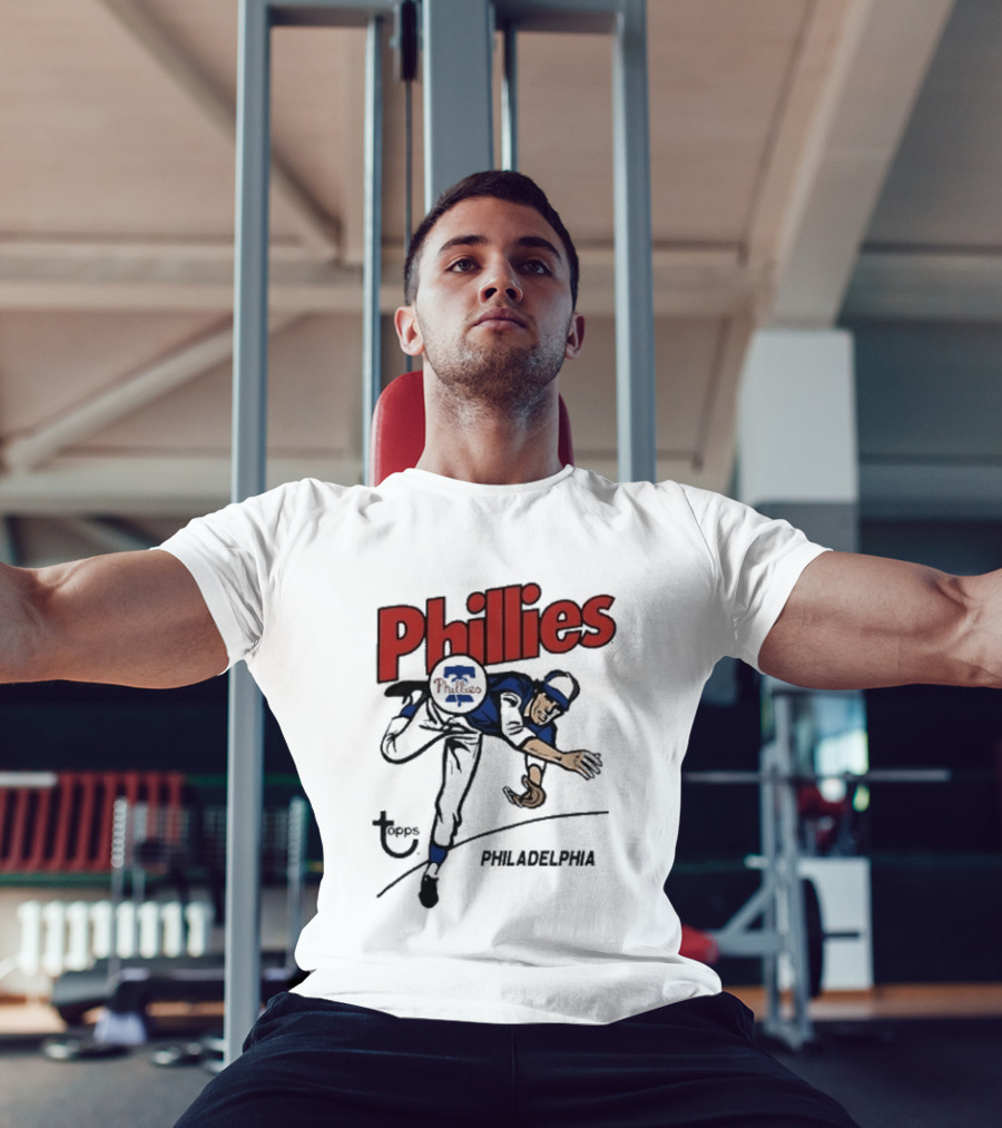 Topps Phillies Philadelphia Baseball Pitcher T-Shirt