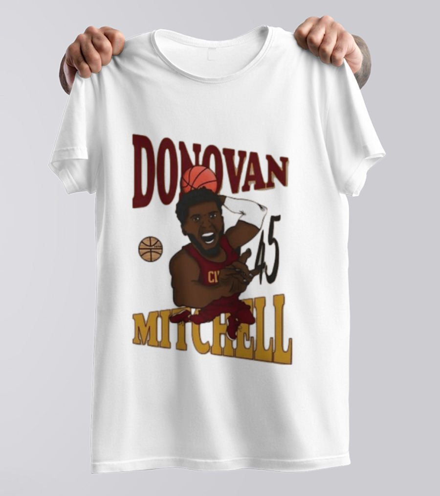 Donovan Mitchell Cleveland Cavaliers Basketball Number 45 Dunking T-Shirt