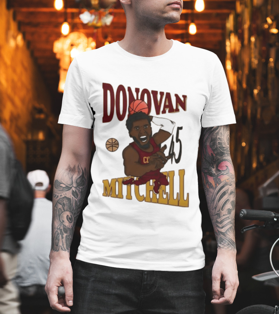 Donovan Mitchell Cleveland Cavaliers Basketball Number 45 Dunking T-Shirt