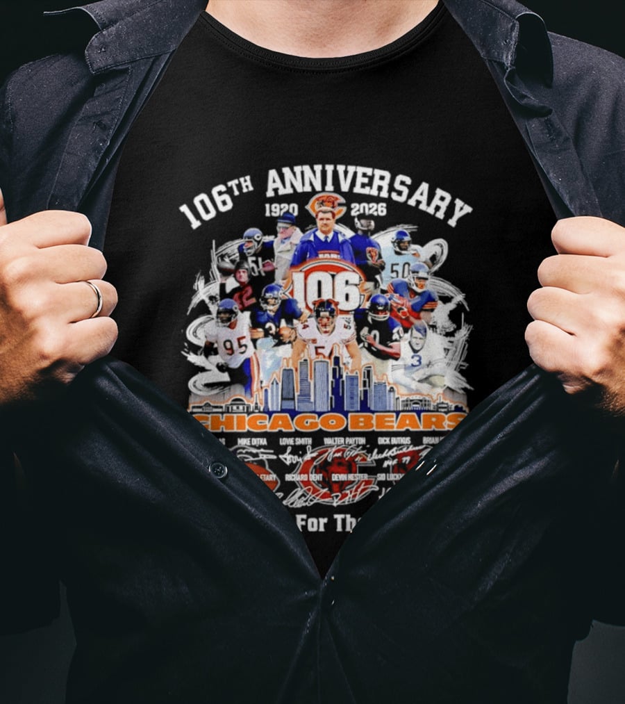 106th Anniversary Chicago Bears 1919 2025 Thank You For The Memories Mike Singletary Signatures T-Shirt