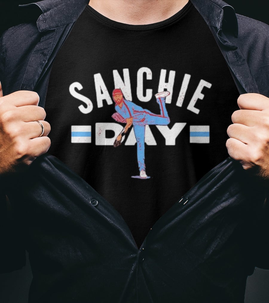 Sanchie Day Philadelphia Phillies Throwing Position T-Shirt