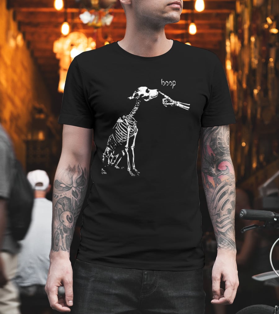 Skeleton Dog Boop Spooky Halloween Skeleton Boop T-Shirt