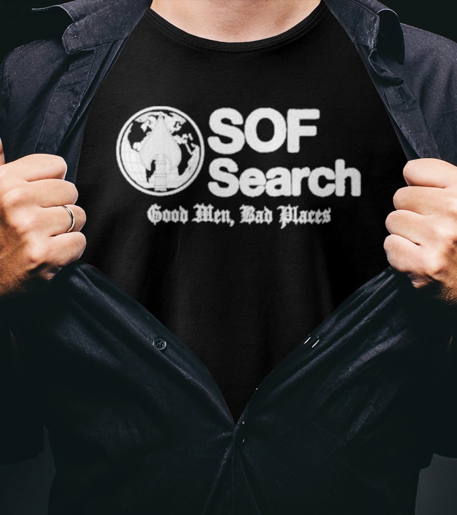 SOF Search Good Men Bad Places Spade World Map T-Shirt