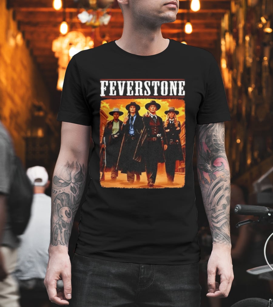 Feverstone Western Outlaws Indiana Fever WNBA Players As Gunfighter Team T-Shirt