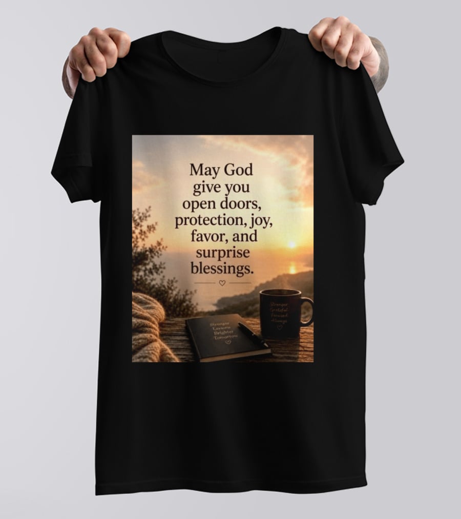 May God Give You Open Doors Protection Joy Favor Surprise Blessings Inspirational Message T-Shirt