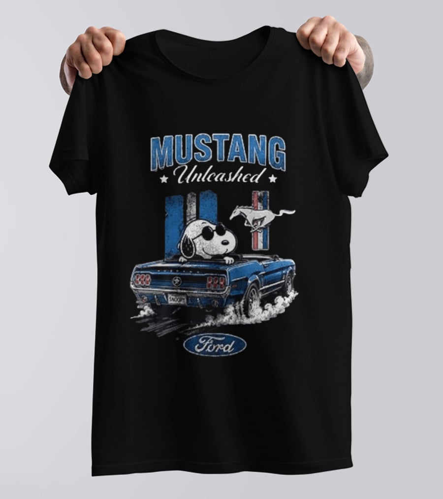 Peanuts Snoopy Mustang Unleashed Ford Collaboration T-Shirt