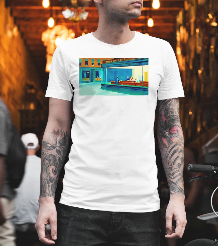 Philly Diner Institute Chicago Edward Hopper Scene T-Shirt