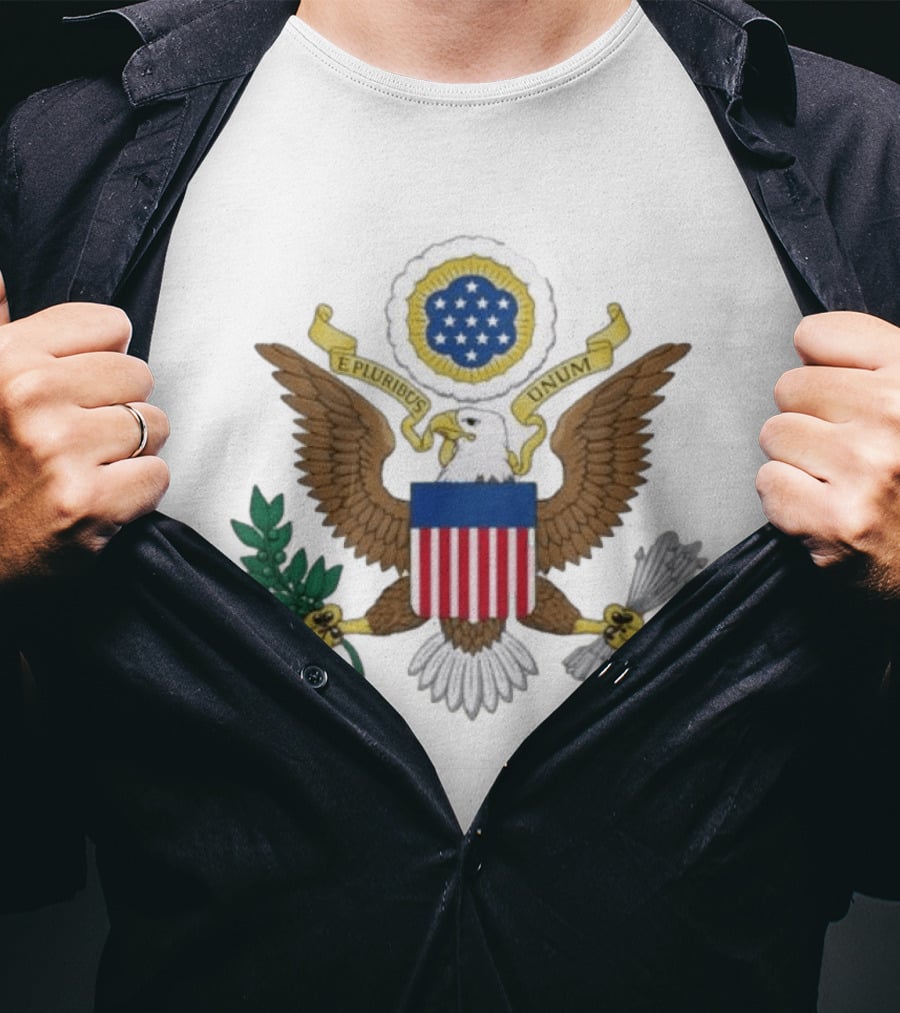 E Pluribus Unum United States Great Seal Bald Eagle Shield Stars T-Shirt