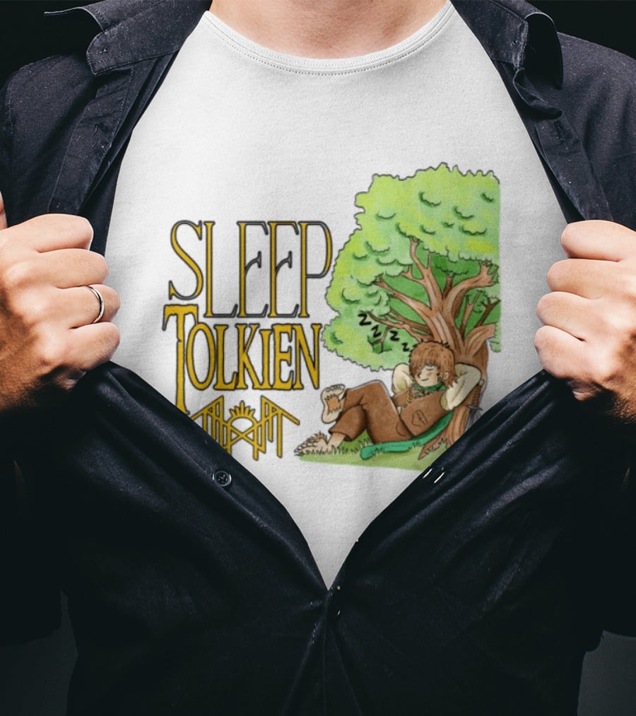 Sleep Tolkien Hobbit Nap Under Tree Fantasy T-Shirt
