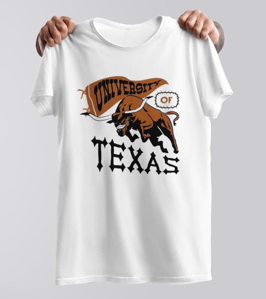 University Of Texas Longhorns Bull Mascot Banner T-Shirt