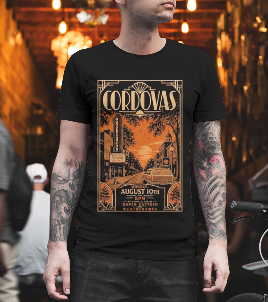 Cordovas Morsbergers Tavern Monday August 10th 8PM Catonsville MD Special Guests Gavin Katteesh Weatherames T-Shirt