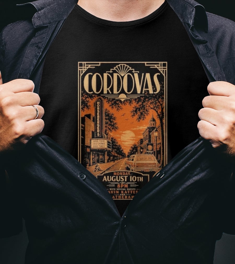 Cordovas Morsbergers Tavern Monday August 10th 8PM Catonsville MD Special Guests Gavin Katteesh Weatherames T-Shirt