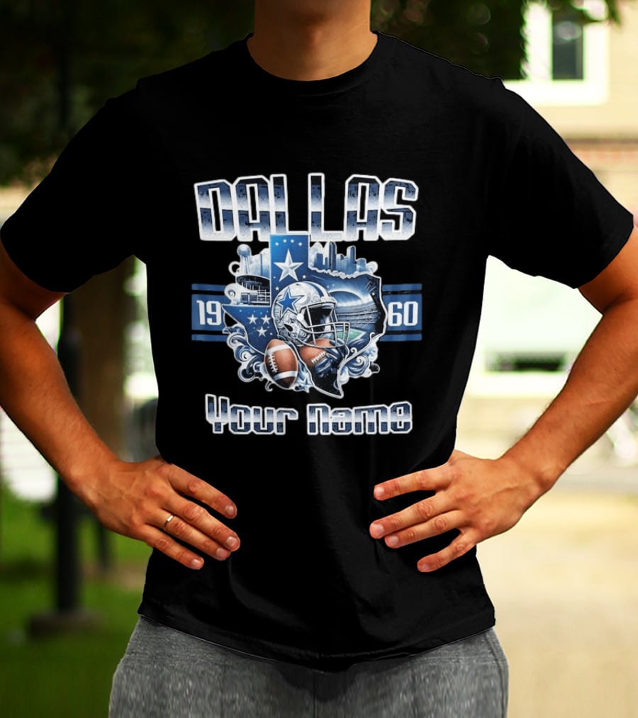 Dallas Cowboys Football 1960 Custom Your Name Option T-Shirt
