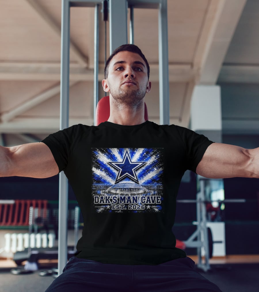 Dallas Cowboys AT&T Stadium Dak's Man Cave Established 2026 Starburst T-Shirt
