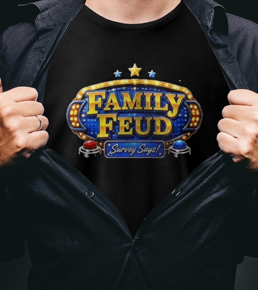 Family Feud Survey Says Game Show Logo Starburst Trivia Contest T-Shirt