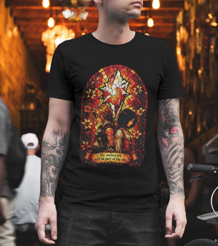 Final Fantasy Stained Glass Zidane And Garnet My Memories Will Be Part Of The Sky T-Shirt