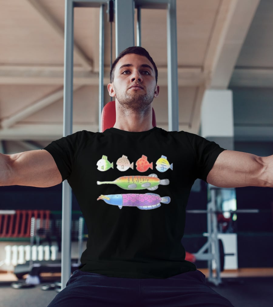 Fishing Minigame Fish Colorful Cartoon T-Shirt