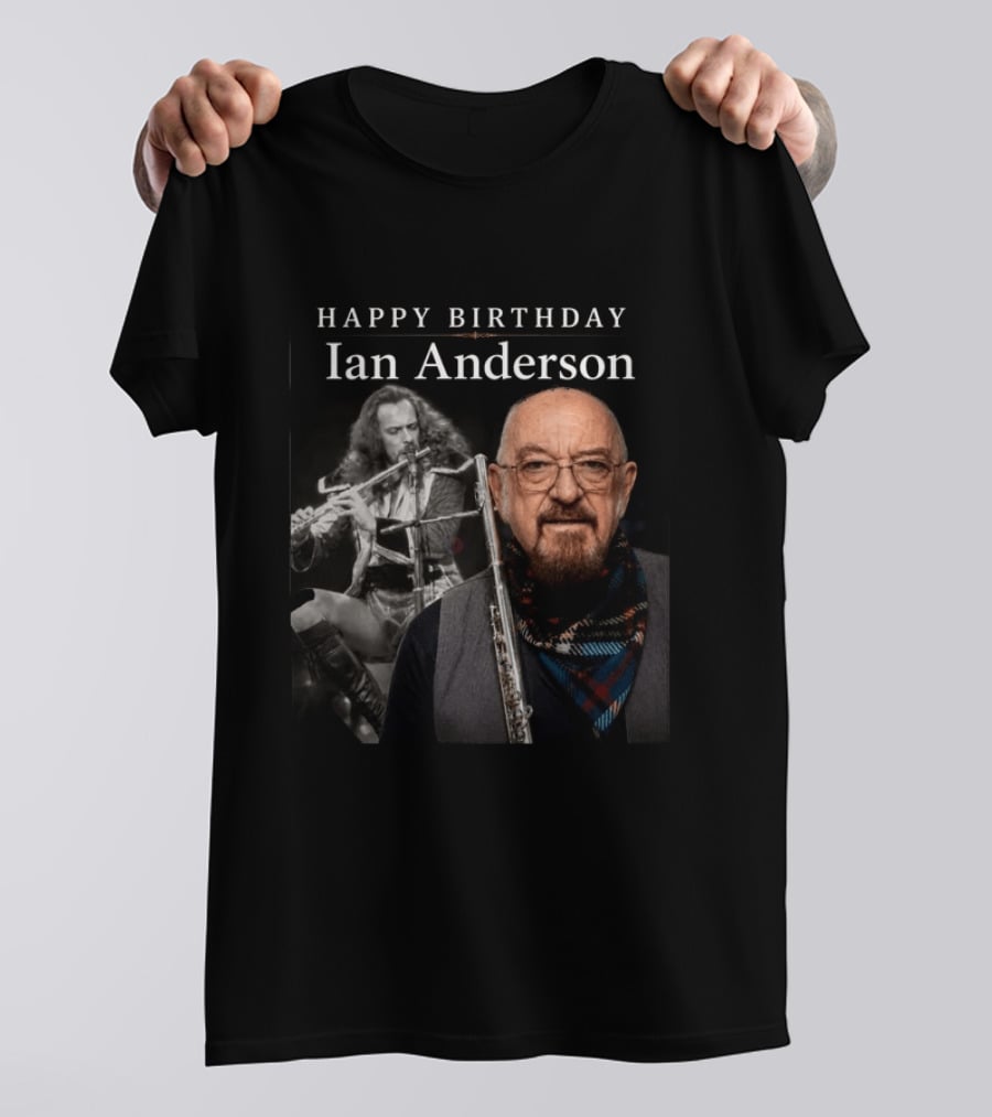 Ian Anderson Birthday Celebration Flute Iconic Musician T-Shirt