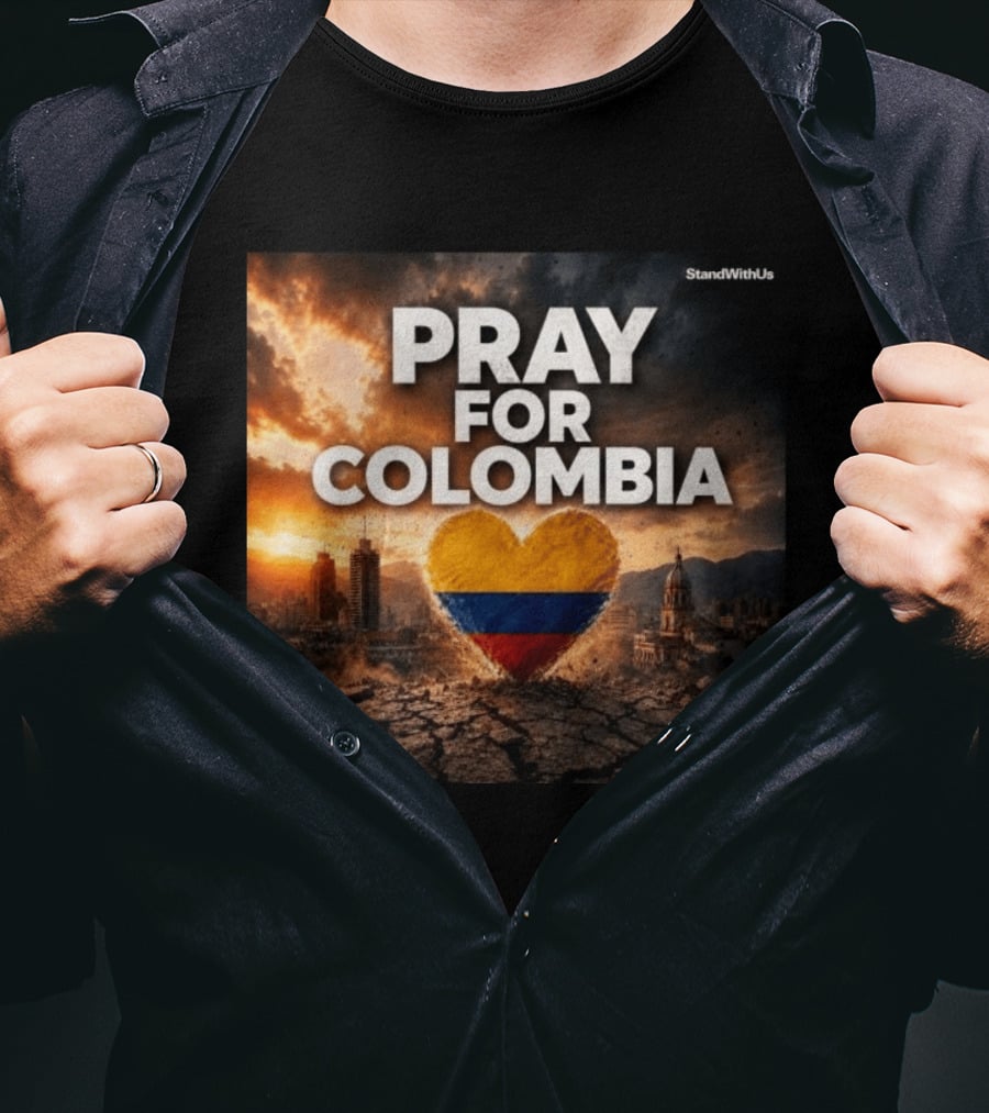 Pray For Colombia Heart StandWithUs T-Shirt