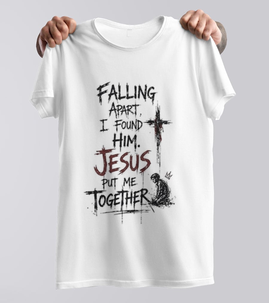 Korn Jesus Falling Apart I Found Him Jesus Put Me Together Cross Rugged T-Shirt