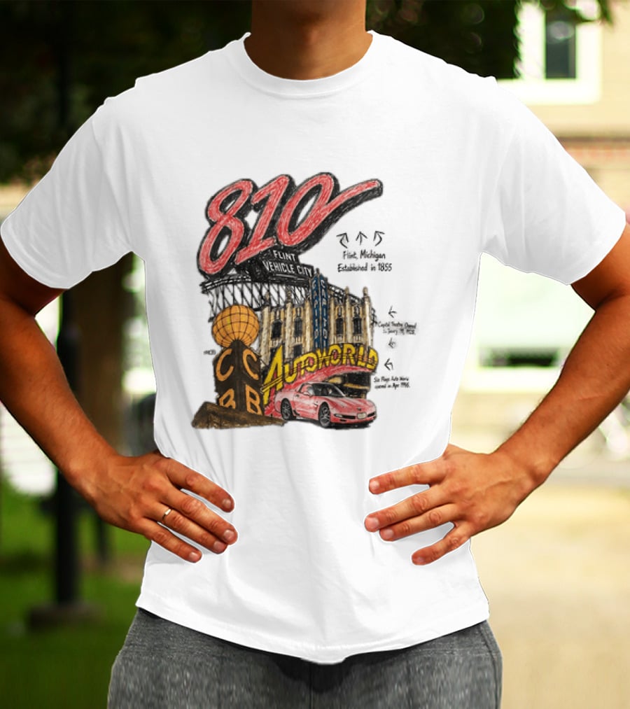 810 Flint Vehicle City Autoworld Grand Fountain Capitol Theatre McDonald's 810 Day Meal T-Shirt