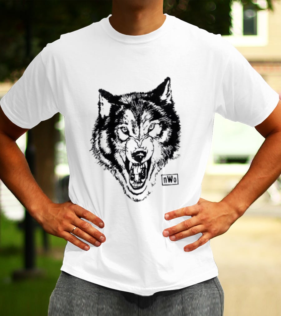 NWO New World Order Wolfpack Black Wolf Head T-Shirt