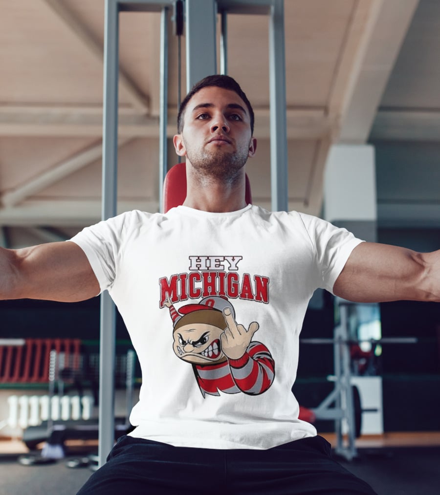 Ohio State Buckeyes Hey Michigan Middle Finger T-Shirt