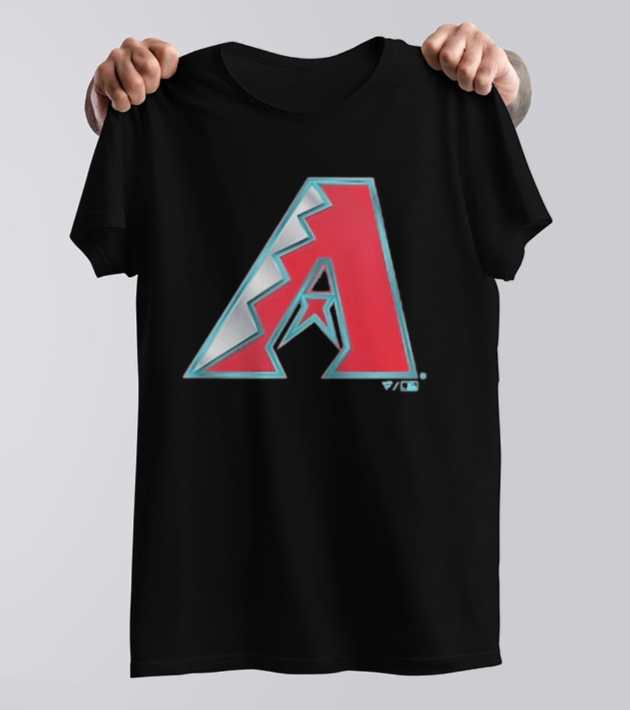 Arizona Diamondbacks Women's Metallic A Logo Red And Silver T-Shirt