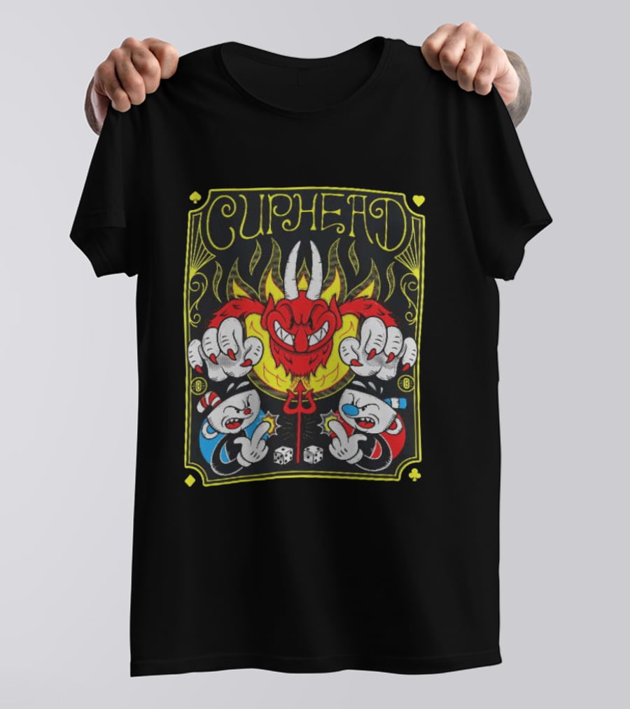Cuphead Chogrin Devil Flames Dice Devil Characters T-Shirt