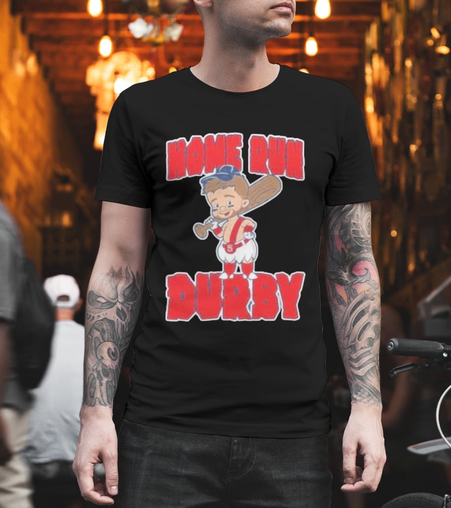 Boston Red Sox Payton Tolle Home Run Durby Cartoon Baseball Player In Red And White Uniform T-Shirt