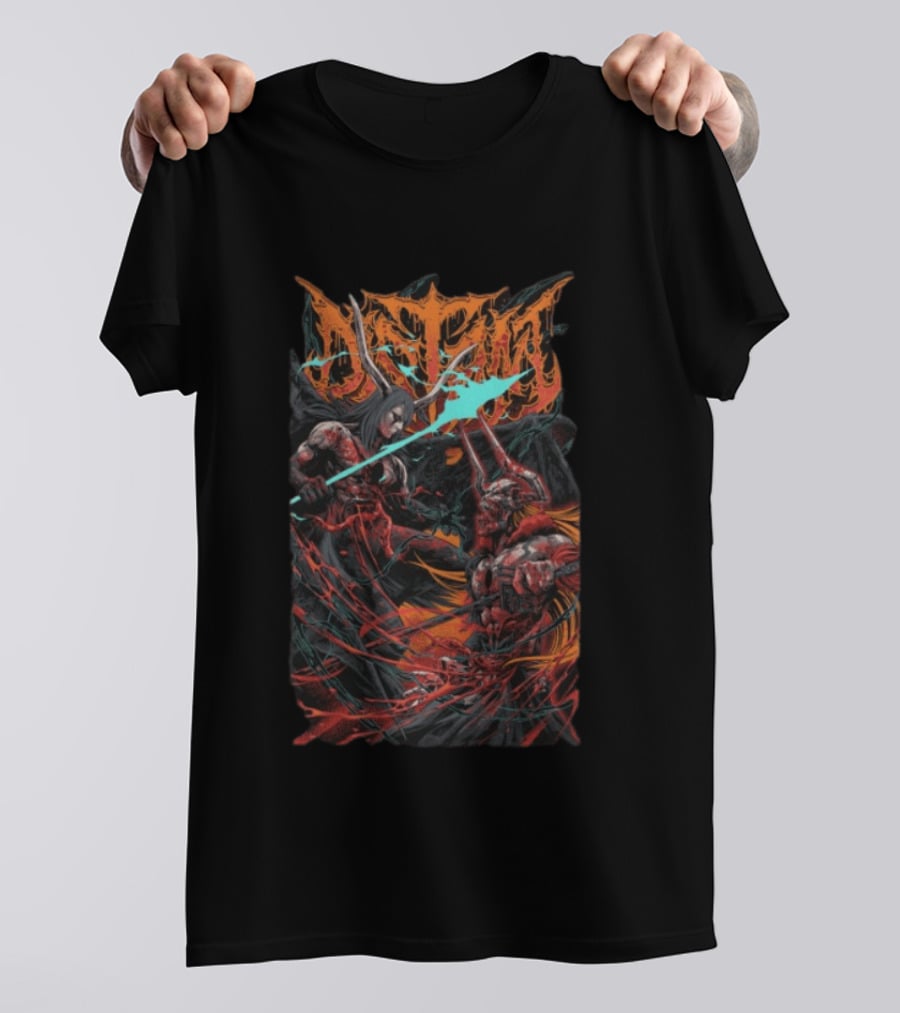 Distant Store Bleach Battle With Fantasy Horned Characters T-Shirt