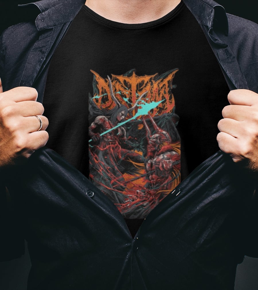 Distant Store Bleach Battle With Fantasy Horned Characters T-Shirt