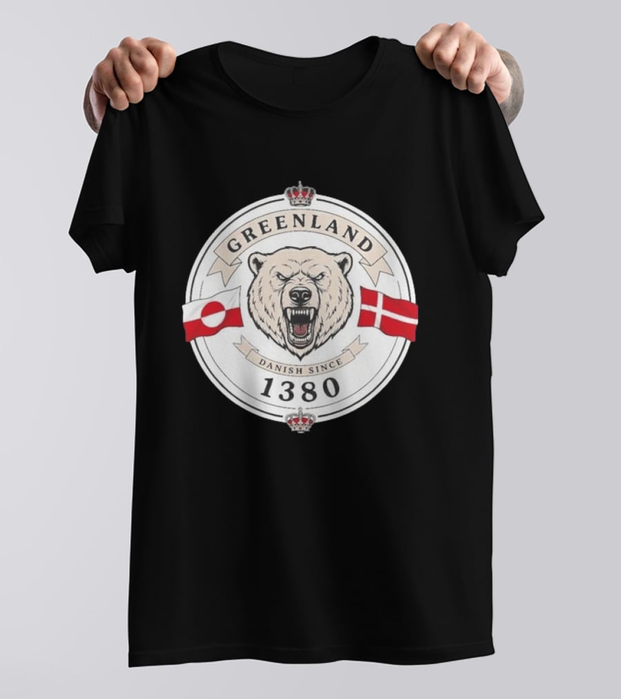 Greenland Danish Since 1380 Polar Bear Flags T-Shirt