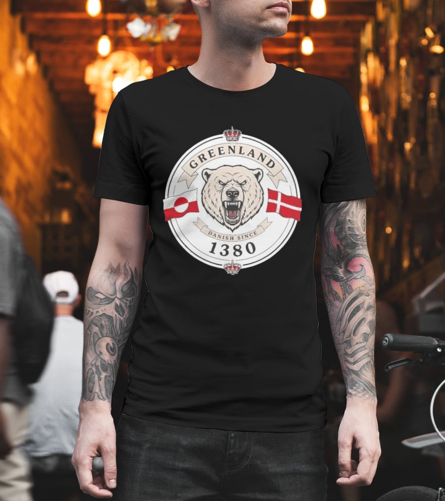 Greenland Danish Since 1380 Polar Bear Flags T-Shirt