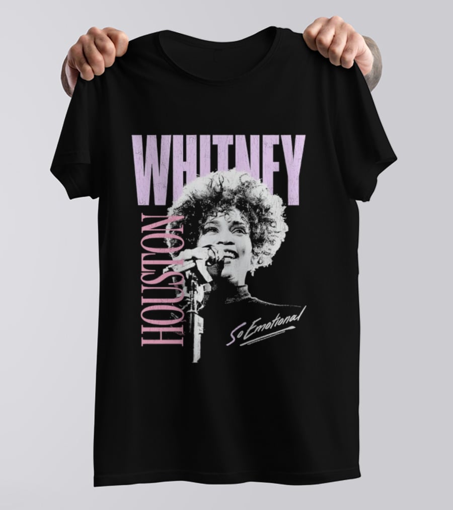Whitney Houston So Emotional Distressed Vintage Pop Culture 80s T-Shirt