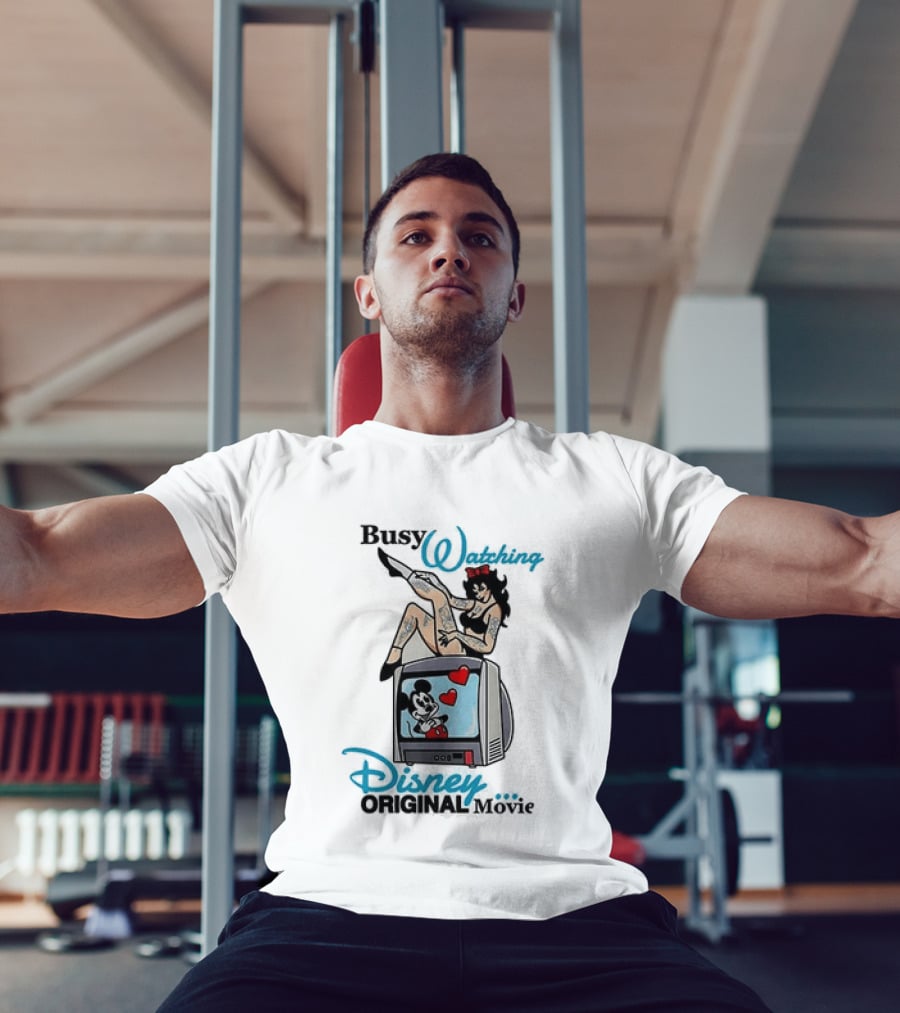 Busy Ing Disney Original Movie Retro Style With Mickey TV And Pin Up T-Shirt