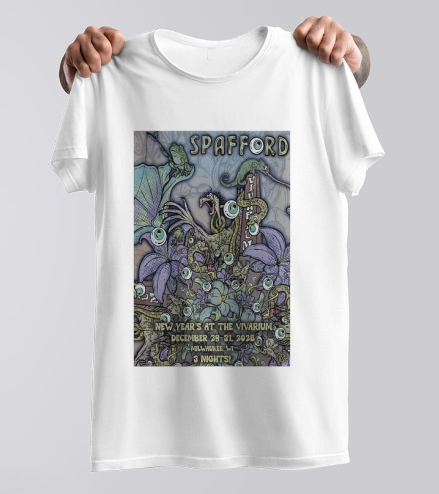 Spafford New Year’s At The Vivarium December 29 31 2026 Milwaukee WI 3 Nights T-Shirt